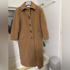 Classic Tan Women's Wool Coat- fits a Large